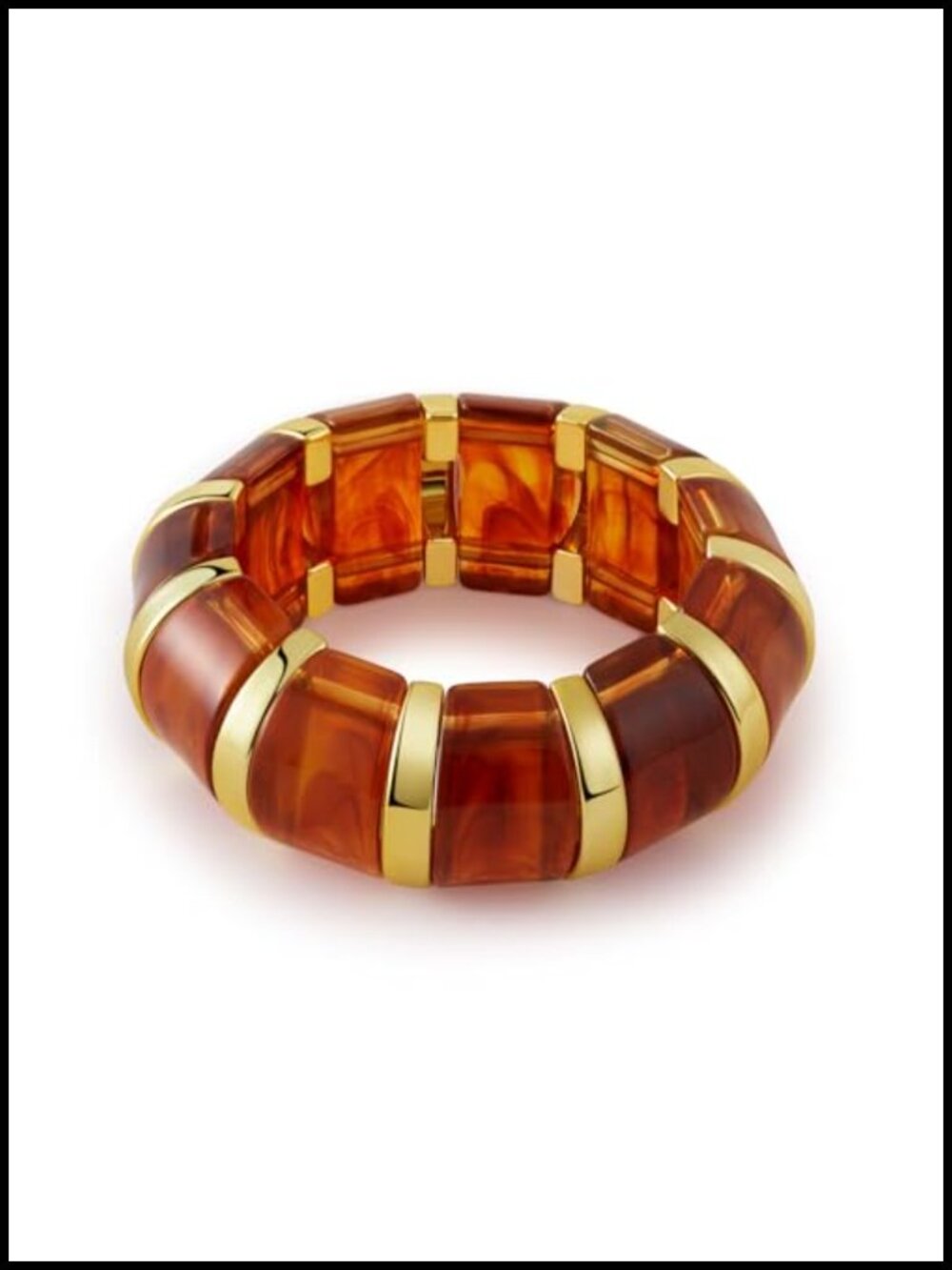 Chunky Acrylic Gold Plated Stretch Bangle Bracelets Women Stackable Jewelry Gift